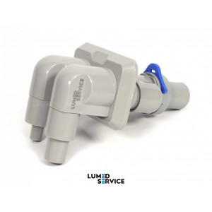 Фільтр пилососа 17мм та слиновідсмоктувача 10мм спарений з прямокутним фланцем для стоматологічної установки