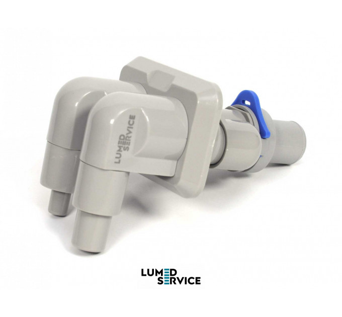 Фільтр пилососа 17мм та слиновідсмоктувача 10мм спарений з прямокутним фланцем для стоматологічної установки