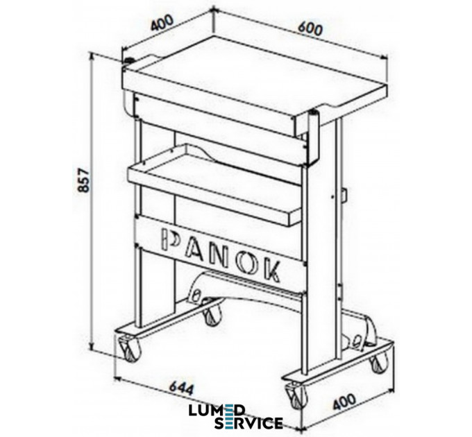 Столик Panmed ПАНОК 1 60*40 см прямокутний для стоматологічного кабінету