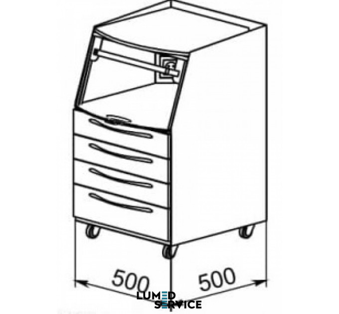 Тумба мобільна Panmed Master Shimma 40х40 см для стоматологічного кабінету