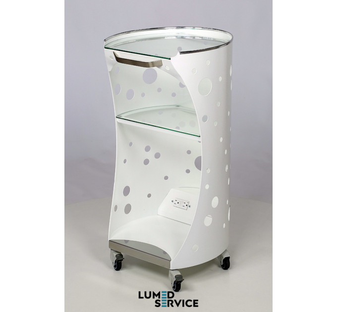 Столик Panmed ПАНОК 4 зі склом 45*46 см овальный для стоматологічного кабінету