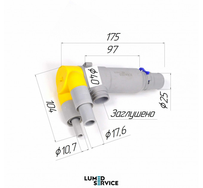 Фільтр пилососа 17мм та слиновідсмоктувача 10мм спарений круглий для стоматологічної установки