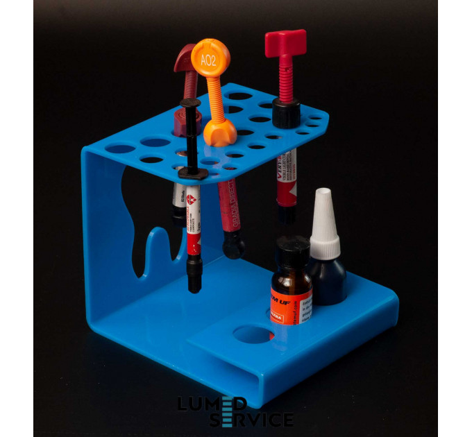 Підставка 25 шприців +3 баночки блакитна для стоматологічних фотополімерних композитів