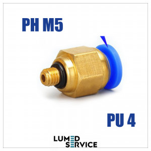 Штуцер прямий PU4 M5 фітинг цанговий швидкознімний з різьбою