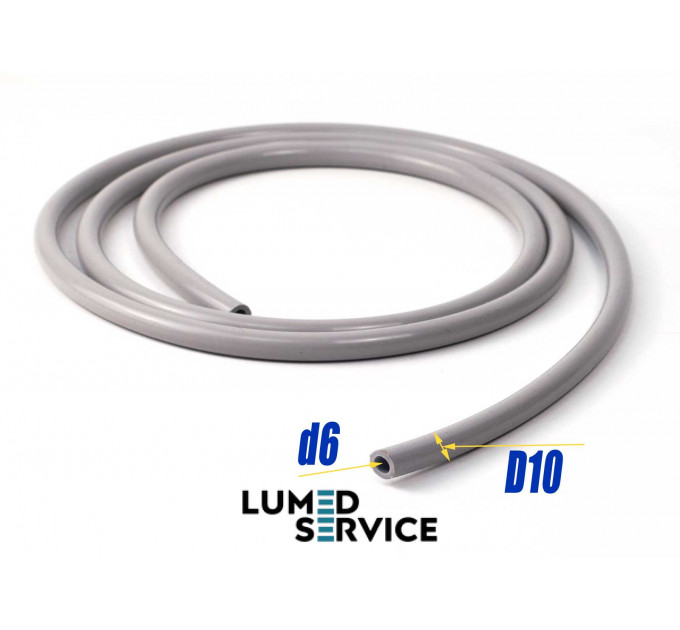 Шланг слиновідсмоктувача діаметр 6 стінка 2 мм силіконовий для аспірації стоматологічної установки