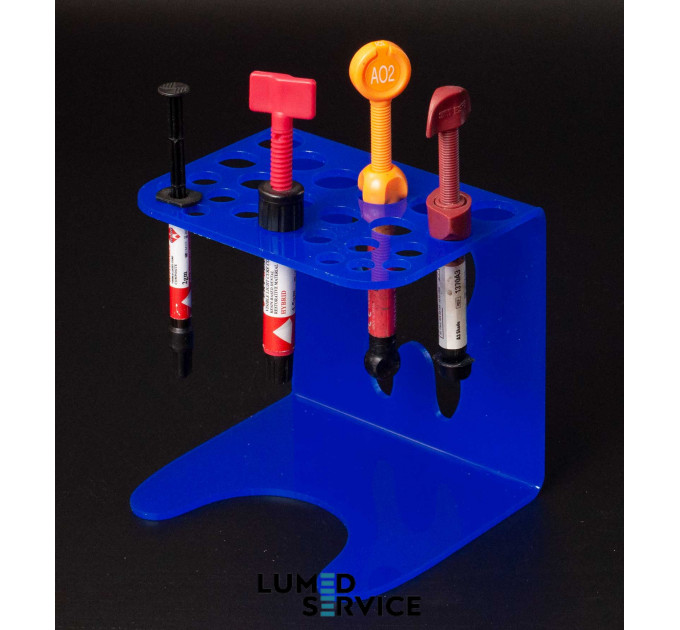 Підставка 25 шприців синя для стоматологічних фотополімерних композитів