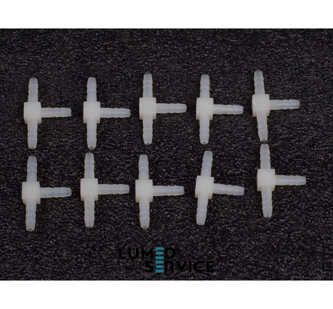 З’єднувач пластик трійник 3 мм для пневмошлангів у стоматологічних установках упаковка 10 шт