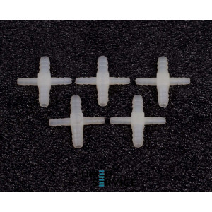 З'єднувач пластик хрестовинка 3*3*5*5 мм для пневмошлангів у стоматологічних установках упаковка 5 шт