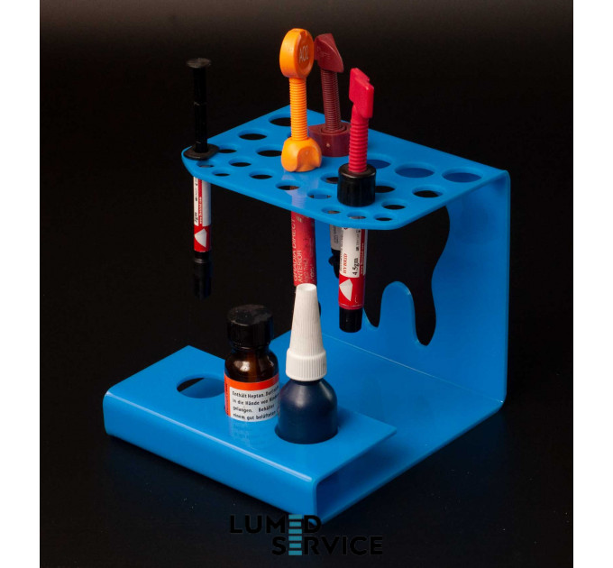 Підставка 25 шприців +3 баночки блакитна для стоматологічних фотополімерних композитів