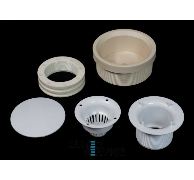 Фланець плювальниці зі зливним колектором злив донизу для стоматологічної установки