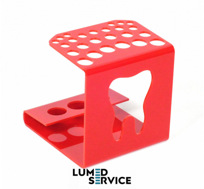 Підставка 25 шприців +3 баночки червона для стоматологічних фотополімерних композитів