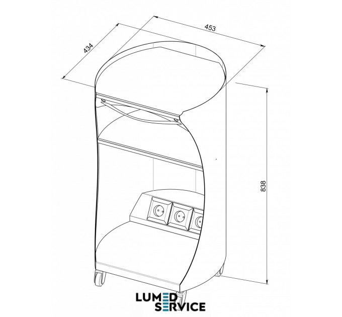 Столик Panmed ПАНОК 4-450 43*45 см овальный для стоматологічного кабінету