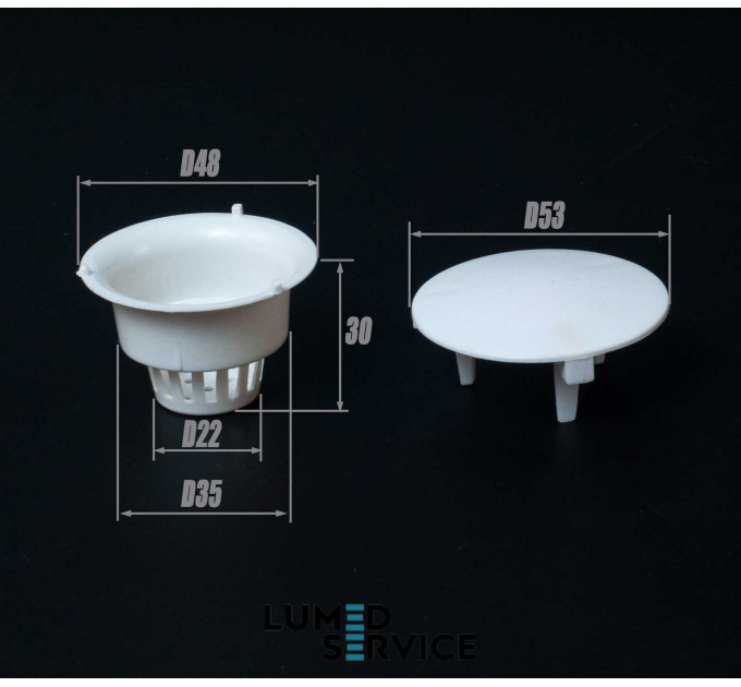 Сітка плювальниці глибина 30 мм діаметр 37 мм з пластиковою кришкою  для стоматологічної установки