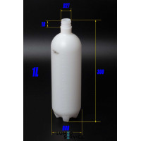 Пляшка системи чистої води 1,0L пластик біла на тиск до 2 бар для стоматологічної установки