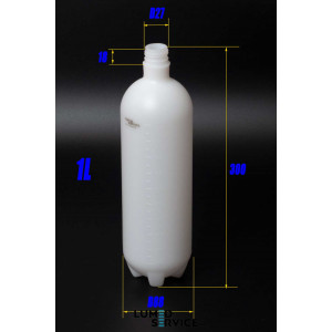 Пляшка системи чистої води 1,0L пластик біла на тиск до 2 бар для стоматологічної установки