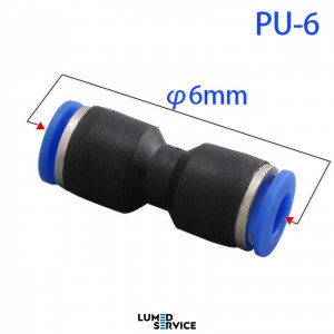 Штуцер прямий PU6 фітинг цанговий швидкознімний