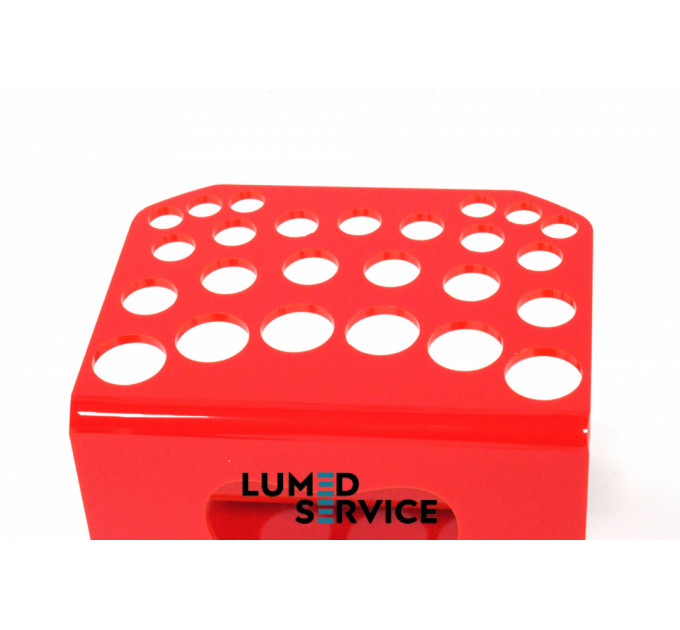 Підставка 25 шприців +3 баночки червона для стоматологічних фотополімерних композитів