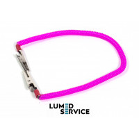 Затискач спіральний пластиковий для нагрудних серветок рожевий