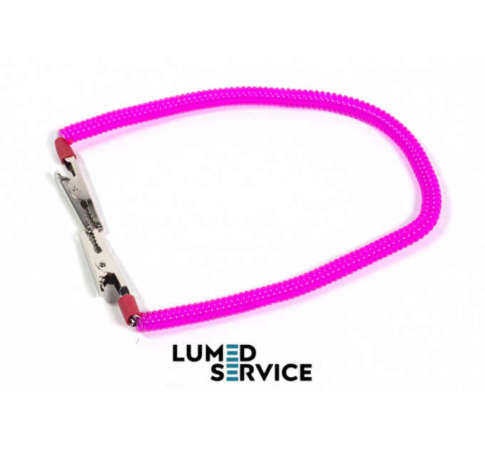 Затискач спіральний пластиковий для нагрудних серветок рожевий