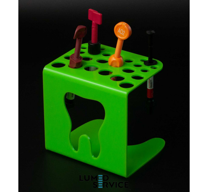 Підставка 25 шприців зелена для стоматологічних фотополімерних композитів