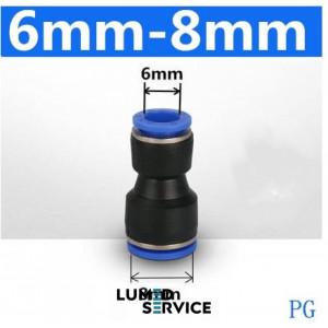 Штуцер прямий перехідний PU6 PU8 фітинг цанговий швидкознімний