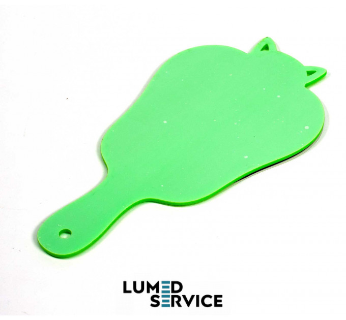 Дзеркало зуб котик зелений акрил оглядовий для пацієнта