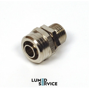 Штуцер кутовий латунь шланг 8х12 мм РН 1/4 для компресора