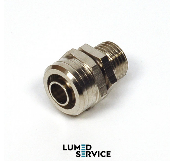 Штуцер кутовий латунь шланг 8х12 мм РН 1/4 для компресора