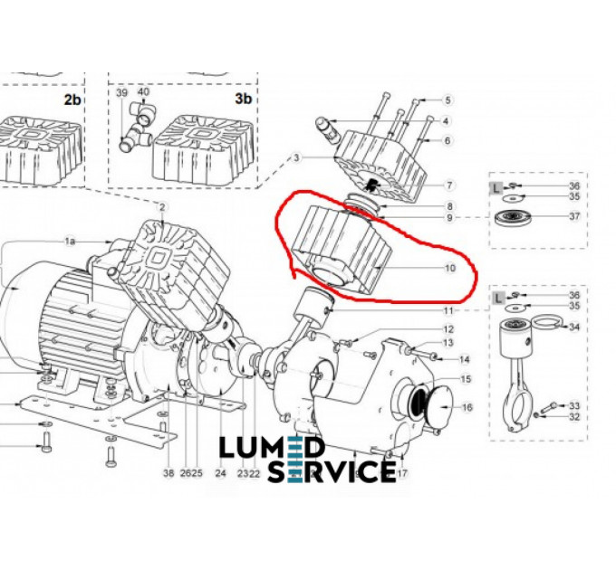 Циліндр Ekom DK50 нового зразка стоматологічного компресора 