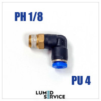 Штуцер прямий PU4 РН1/8 фітинг цанговий швидкознімний з різьбою