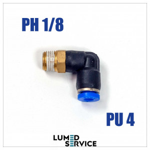 Штуцер прямий PU4 РН1/8 фітинг цанговий швидкознімний з різьбою