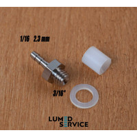 Штуцер прямий різьба 3/16 на шланг 2,3 мм 1/16 для пневмошлангів у стоматологічних установках DCI0074