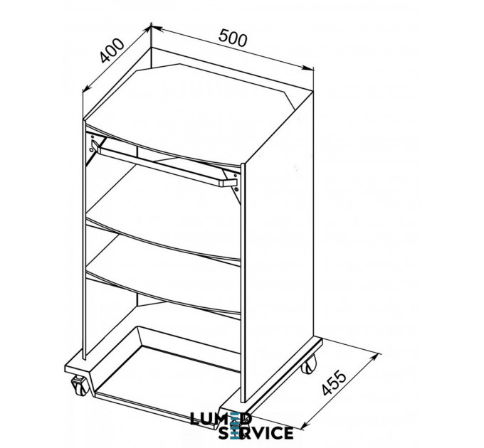 Столик Panmed ПАНОК 4-500 50*40 см прямокутний для стоматологічного кабінету
