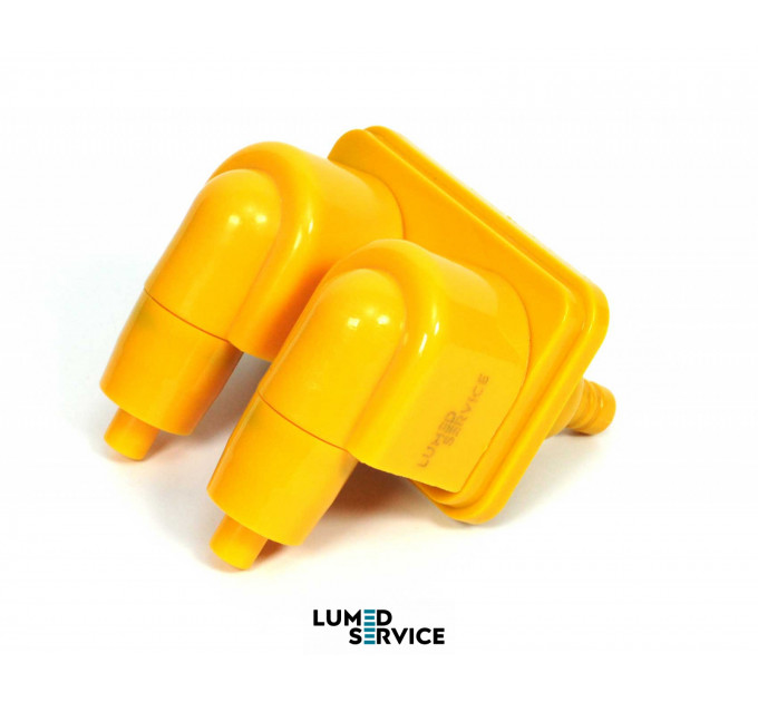 Фільтр пилососа 10мм та слиновідсмоктувача 10мм спарений з прямокутним фланцем для стоматологічної установки