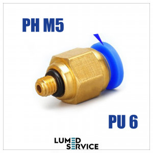 Штуцер прямий PU6 M5 фітинг цанговий швидкознімний з різьбою