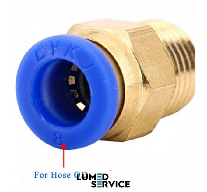 Штуцер прямий PU4 M5 фітинг цанговий швидкознімний з різьбою