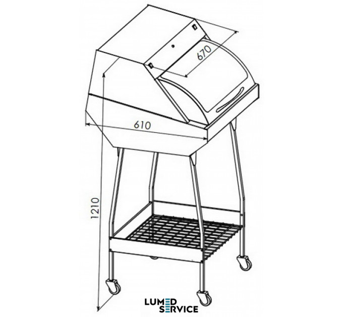 Камера ПАНМЕД-1С 670 мм кришка скло для зберігання стерильного інструменту