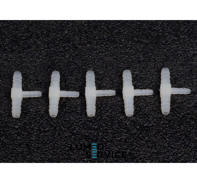 З’єднувач пластик трійник 5*3*5 мм для пневмошлангів у стоматологічних установках упаковка 5 шт