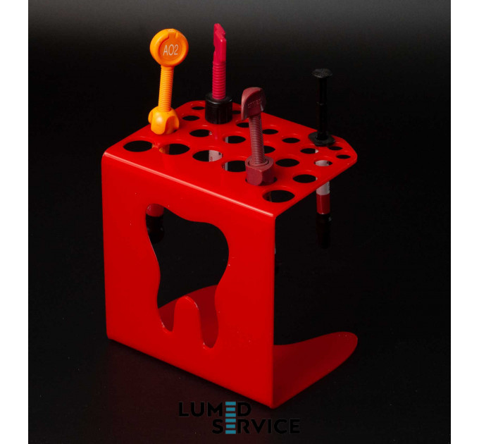 Підставка 25 шприців червона для стоматологічних фотополімерних композитів