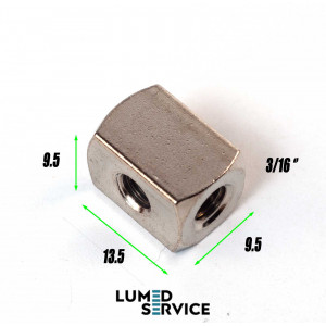 Хрестовий з’єднувач 4-ходовий з внутрішньою різьбою 10-32 (3/16″) для пневмоліній стоматологічних установок DCI 0064