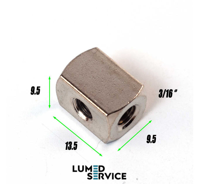 Хрестовий з’єднувач 4-ходовий з внутрішньою різьбою 10-32 (3/16″) для пневмоліній стоматологічних установок DCI 0064