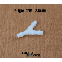 Трійник штуцерний пластиковий Y-подібний 1/16″ (≈2,3 мм) для пневмоліній стоматологічних установок DCI 0086