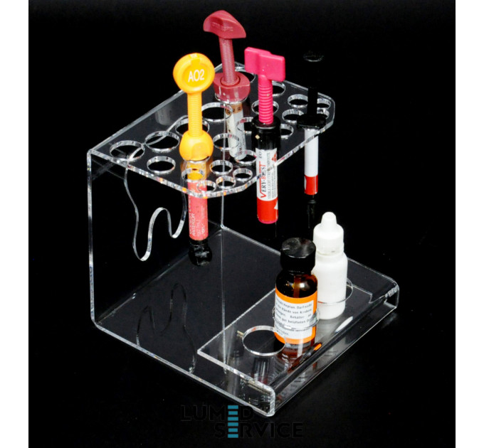 Підставка 25 шприців +3 прозора баночки для стоматологічних фотополімерних композитів