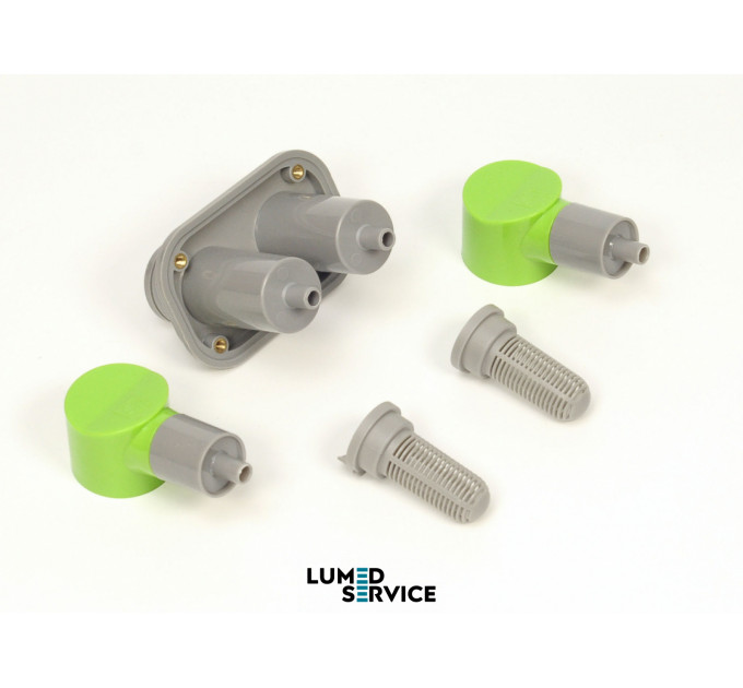 Фільтр пилососа 8мм та слиновідсмоктувача 8мм спарений з прямокутним фланцем для стоматологічної установки