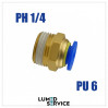 Штуцер прямий PU6 РН1/4 фітинг цанговий швидкознімний з різьбою