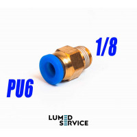 Штуцер прямий PU6 РН1/8 фітинг цанговий швидкознімний з різьбою
