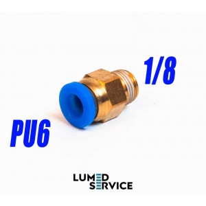 Штуцер прямий PU6 РН1/8 фітинг цанговий швидкознімний з різьбою