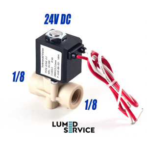 Клапан електромагнітний 24В DC штуцер 4,5 мм с гайкою для стоматологічної установки