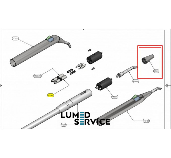 Гайка конусна сталь для стоматологічного пустера LLUZZANI 3F Minilight /Minimate