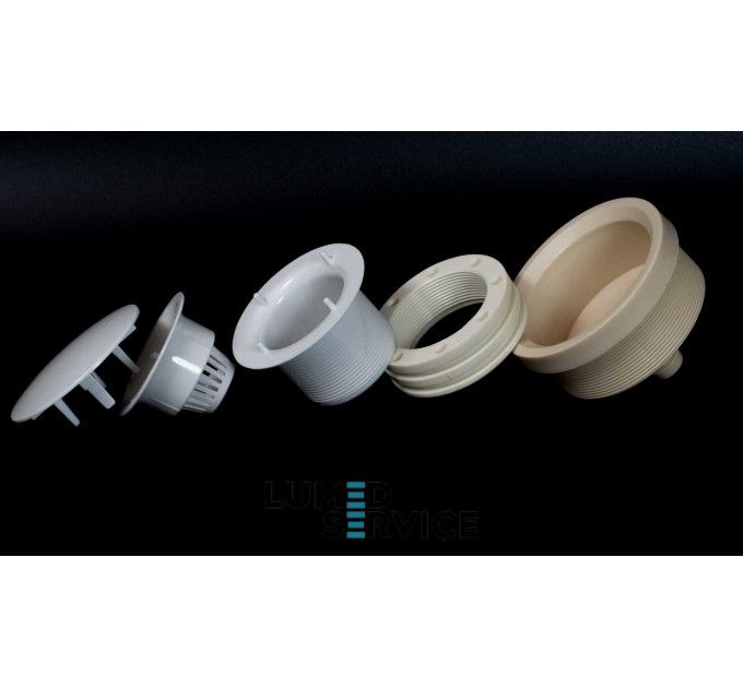 Фланець плювальниці зі зливним колектором злив донизу для стоматологічної установки